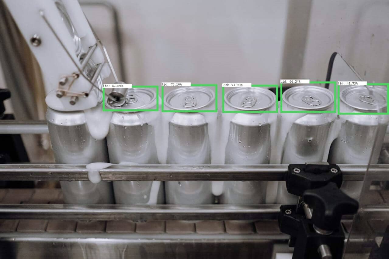 Bottles on a production line, each checked by Nara
